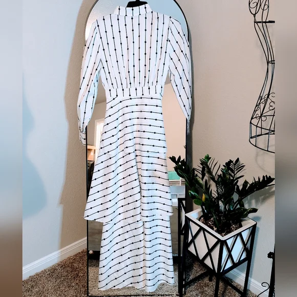 Black and White Ruffle Maxi Dress - Picture 5 of 5